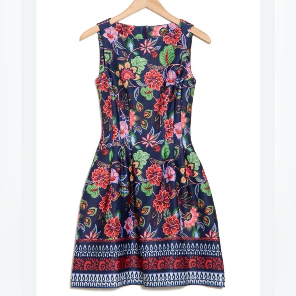 Vince Camuto Floral Sleeveless Scuba Fit & Flare Dress, Size 10